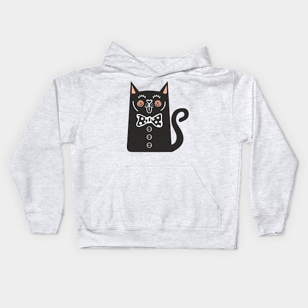 mr cat Kids Hoodie by Razym